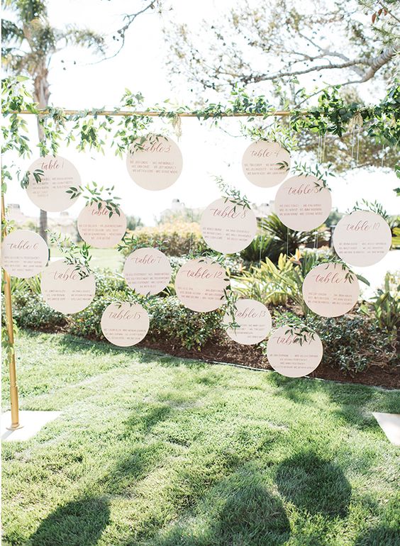 wedding reception table assignment ideas